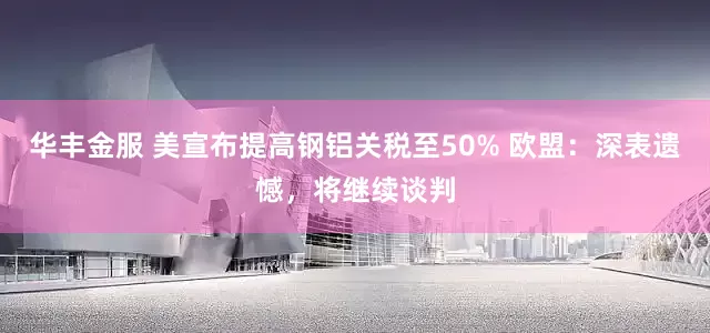 华丰金服 美宣布提高钢铝关税至50% 欧盟：深表遗憾，将继续谈判